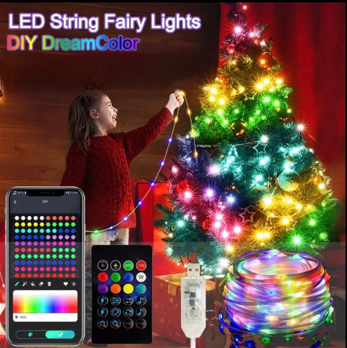 5m USB RGBIC Smart Fairy Lights – Bluetooth App & Remote