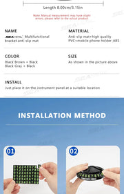 2-in-1 Anti-Slip Dashboard Mat with Rotating Phone Mount