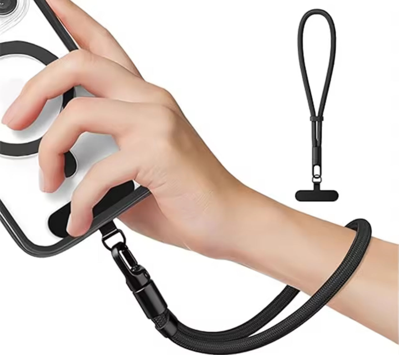 Adjustable Phone Wrist Lanyard with 2 Tether Tabs