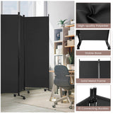 6 Panel Room Divider on Wheels 5.6Ft Tall Rolling Privacy Screens Freestanding