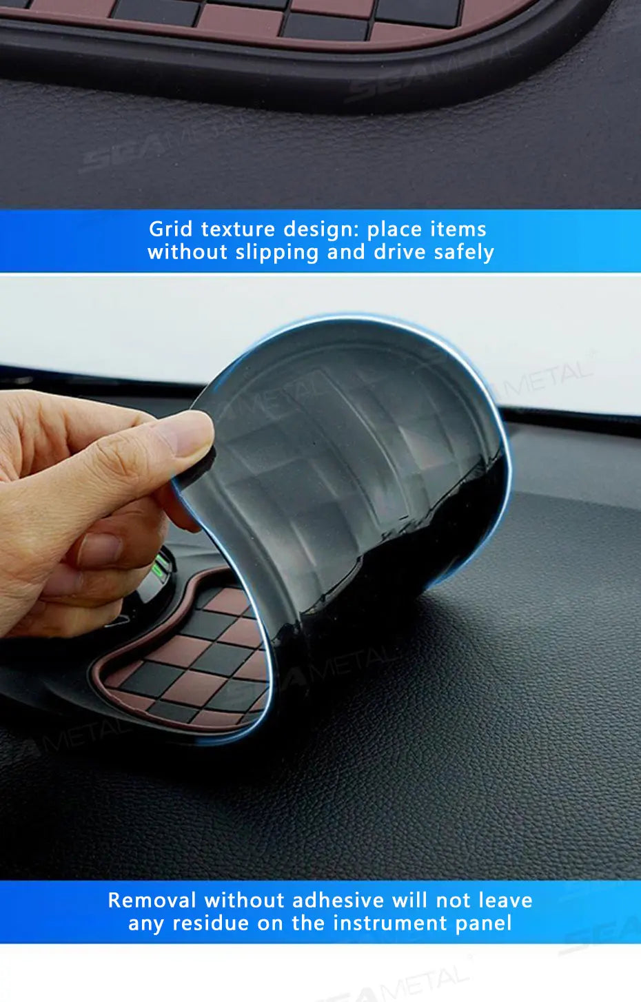 2-in-1 Anti-Slip Dashboard Mat with Rotating Phone Mount