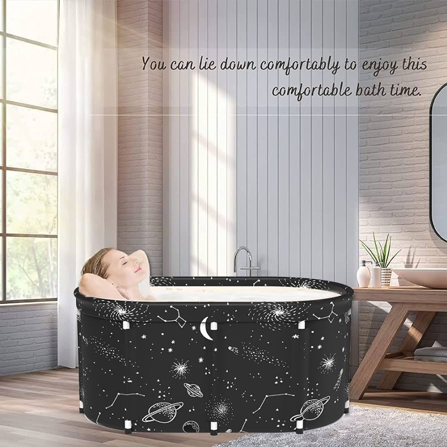 Large Foldable Adult Soaking Tub with Cover – 109 cm