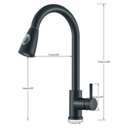 Black 2-Mode Pull-Out Kitchen Mixer Tap – 360° Swivel