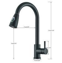 Black 2-Mode Pull-Out Kitchen Mixer Tap – 360° Swivel