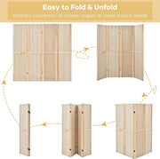 152 cm 4-Panel Folding Pegboard Display Divider – Natural