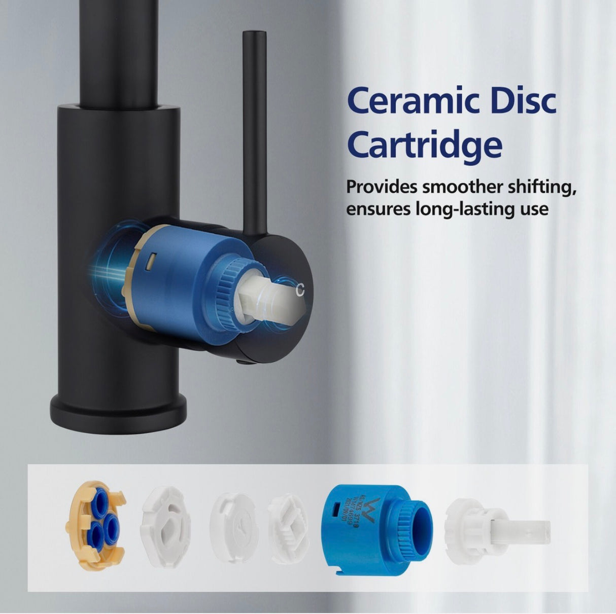 ACA Black 3 Modes Pull Out Kitchen Mixer Tap Laundry Sink Faucet Swivel