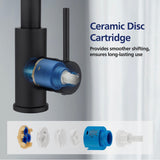 ACA Black 3 Modes Pull Out Kitchen Mixer Tap Laundry Sink Faucet Swivel