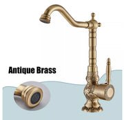 Antique Brass Single-Lever Bathroom Basin Mixer Tap