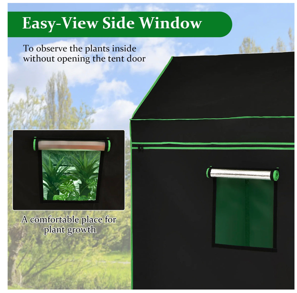 600D Oxford Reflective Grow Tent with Observation Window