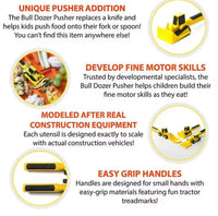 Excavator Fork Spoon Shovel Board Fun Tableware Safe Practical Bulldozer Dinosaur Food Supplement Tableware Set Kitchen Supplies