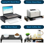 20-Inch Black Monitor Riser with Keyboard Storage