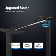 Electric Standing Desk Adjustable Height Ergonomic Sit Stand up Desk 120cm Walnut Splice Board Table Top+Black Frame