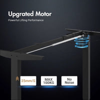 Electric Standing Desk Adjustable Height Ergonomic Sit Stand up Desk 120cm Walnut Splice Board Table Top+Black Frame