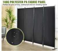 224 × 171 cm 4-Panel Folding Room Divider – Black or White