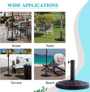 Round Resin Patio Umbrella Base for 38–48 mm Poles