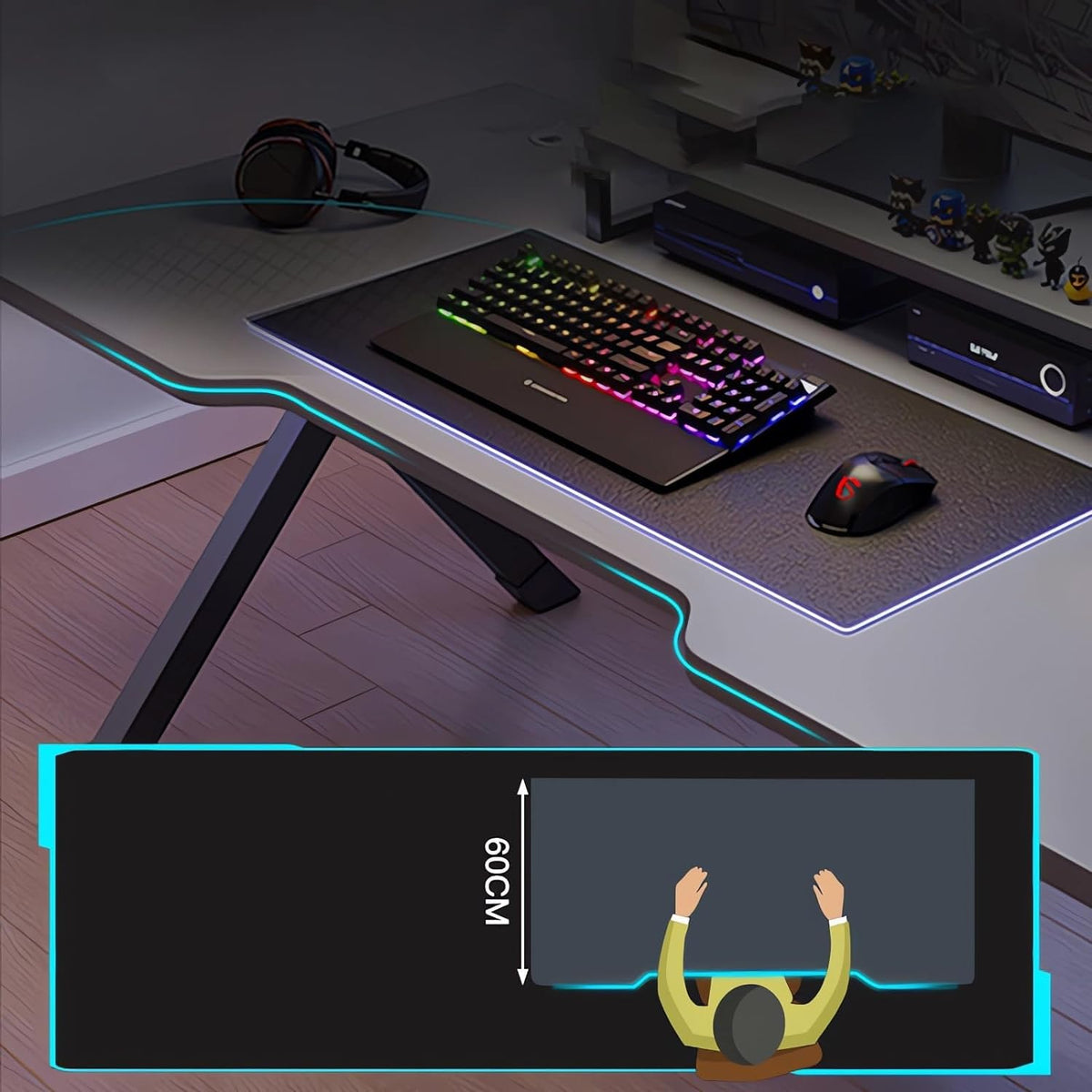 Black Gaming & Home-Office Desk – 80 or 100 cm