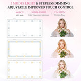 Car LED vanity makeup mirror, touch sensor, sun visor makeup mirror, three-color adjustable, clear eye protection