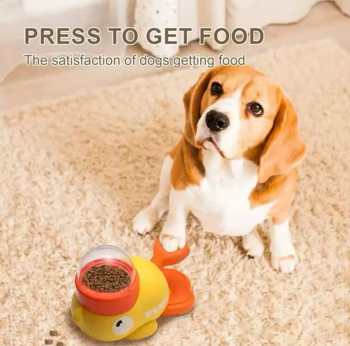 Duck-Shaped Interactive Dog Treat Dispenser Toy