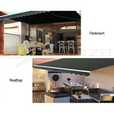 Instahut Folding Arm Outdoor Awning Retractable SunShade Window Canopy Grey
