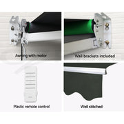 Instahut Folding Arm Outdoor Awning Retractable SunShade Window Canopy Grey