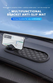 2-in-1 Anti-Slip Dashboard Mat with Rotating Phone Mount