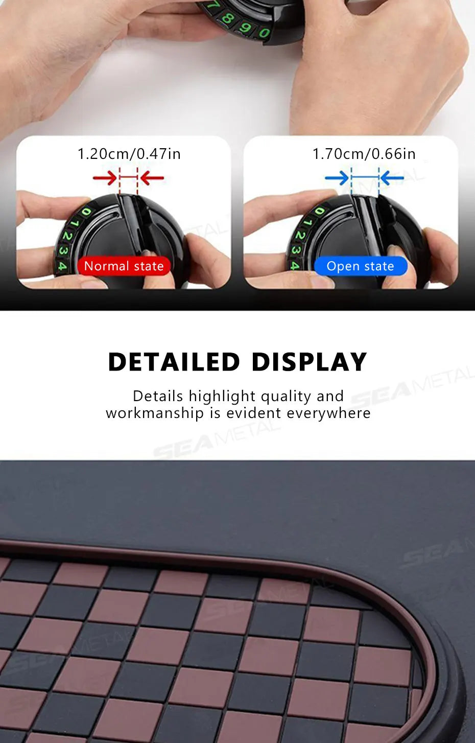 2-in-1 Anti-Slip Dashboard Mat with Rotating Phone Mount