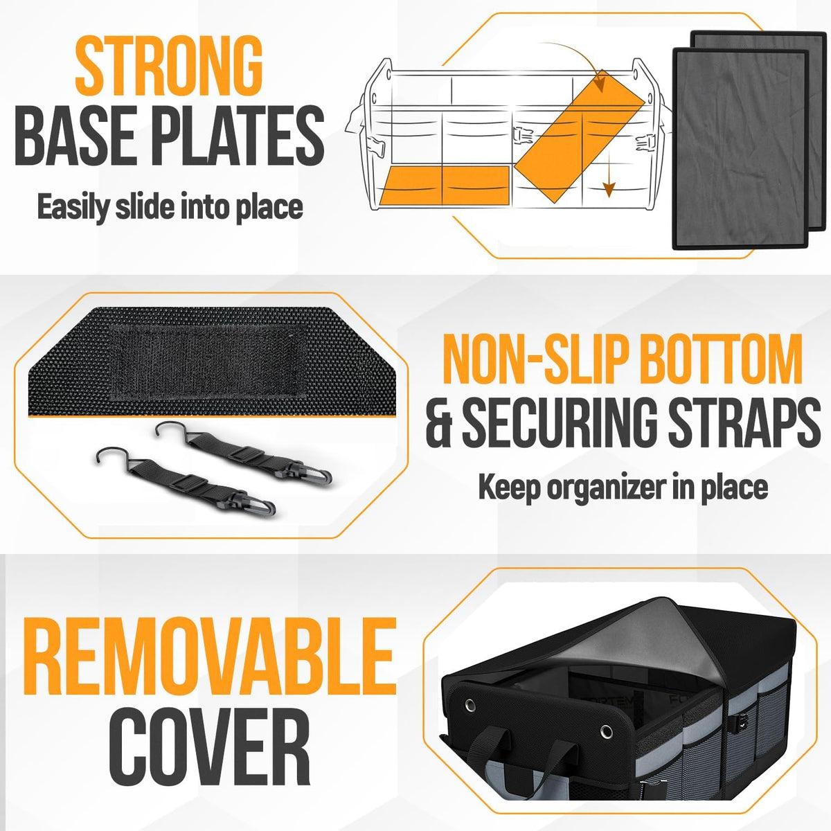 65 L Collapsible Car Boot Organiser – Grey