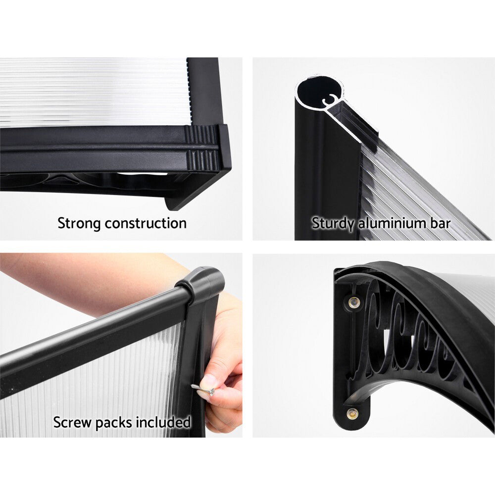 Window Door Awning 1mx3m Transparent