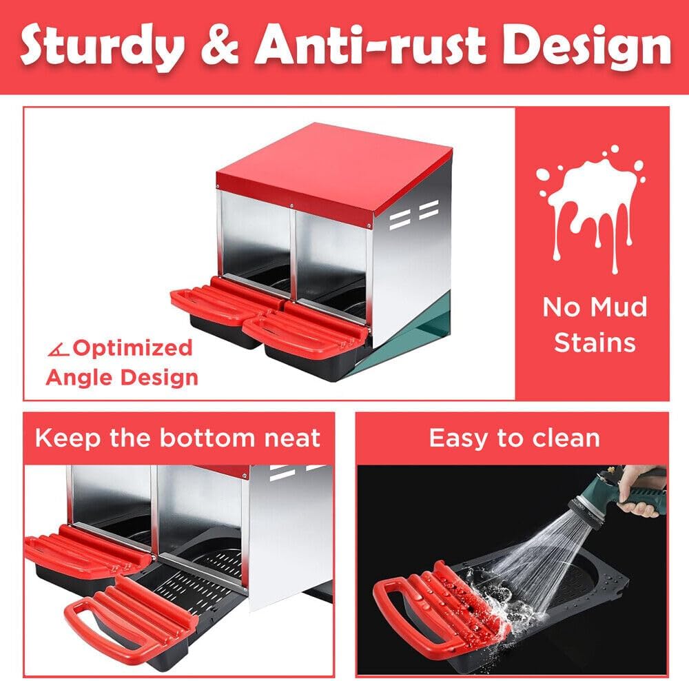 3-Hole Metal Chicken Nesting Box with Roll-Away Egg Tray