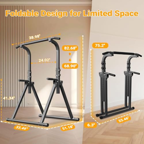 Foldable Power Tower with Pull-Up & Dip Station – 136 kg Capacity