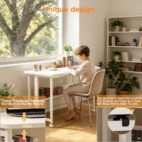 Computer Desk with Wheels Mobile Foldable Table Rolling Computer Table image 4