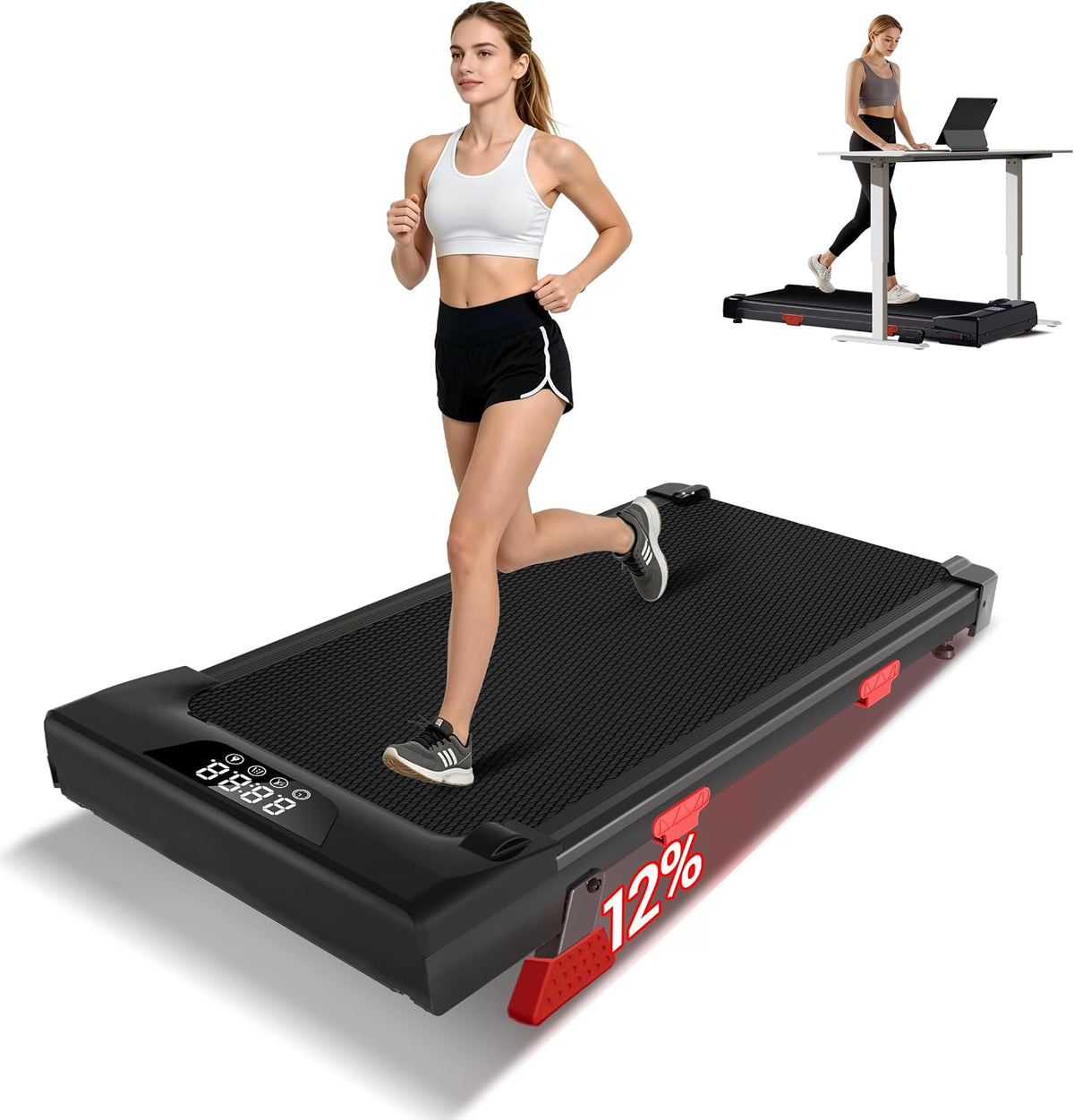 12% Incline Walking Pad Treadmill – 2.75/3.0 HP