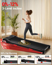 12% Incline Walking Pad Treadmill – 2.75/3.0 HP