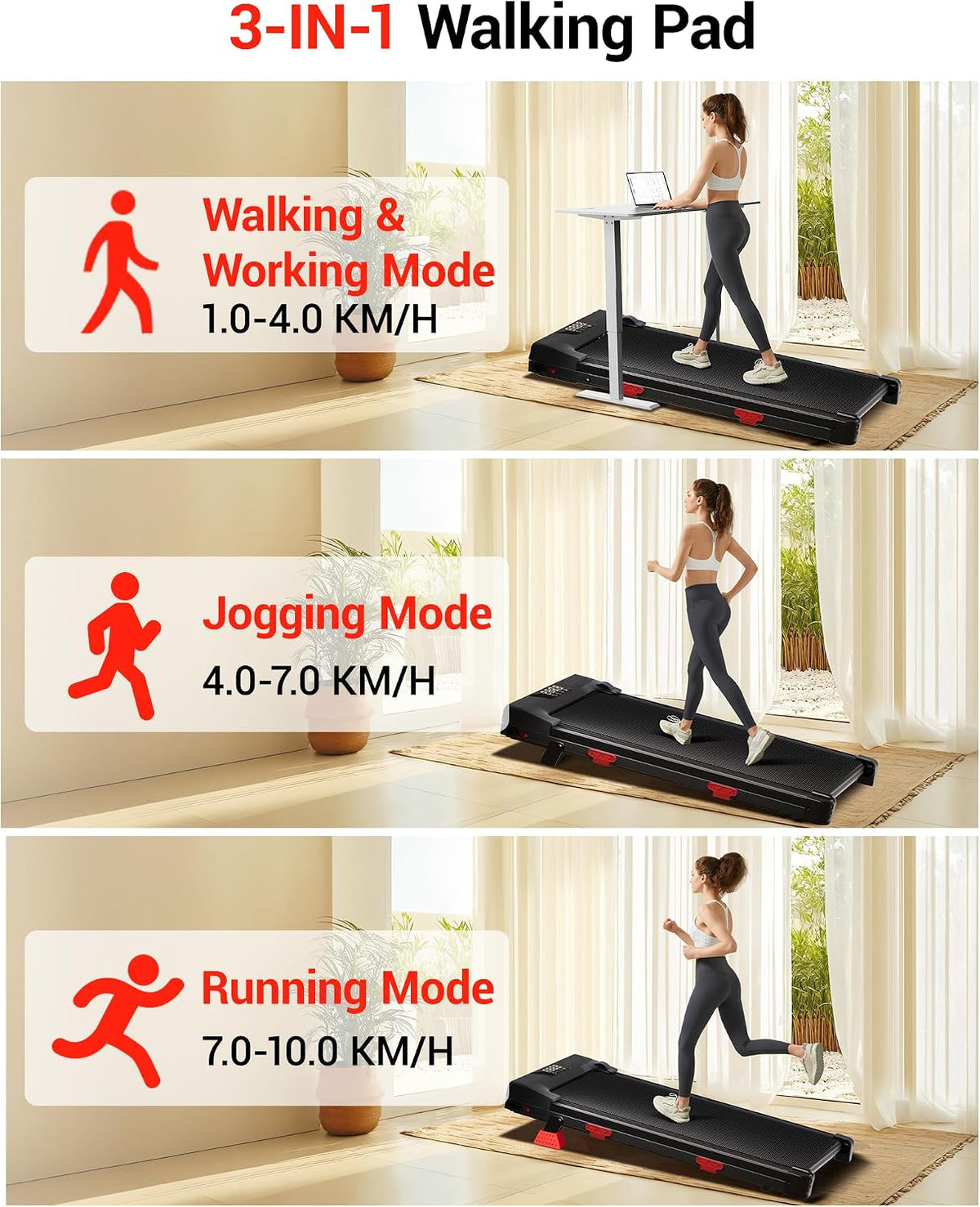 12% Incline Walking Pad Treadmill – 2.75/3.0 HP