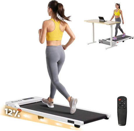 Everfit 3 in 1 walking pad treadmill white - image 1