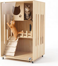 Large wooden cat condo house - image 1
