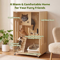 Large wooden cat condo house - image 3