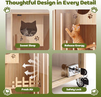 Large wooden cat condo house - image 5