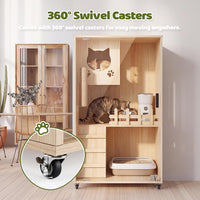 Large wooden cat condo house - image 7