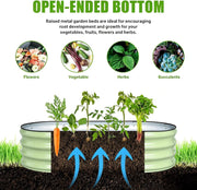 Galvanized Raised Garden Bed 120x60x30cm, 2 Pcs Oval Planter Box, Green