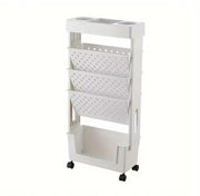 5-Tier Mobile Bookcase – White