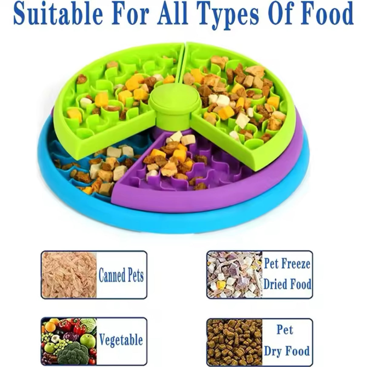 Pet Puzzle Slow Feeder Interactive Dog Puzzle Game Layers Detachable Slow Eating Dog Bowl Anti-anxiety Dog Feeder Bowl