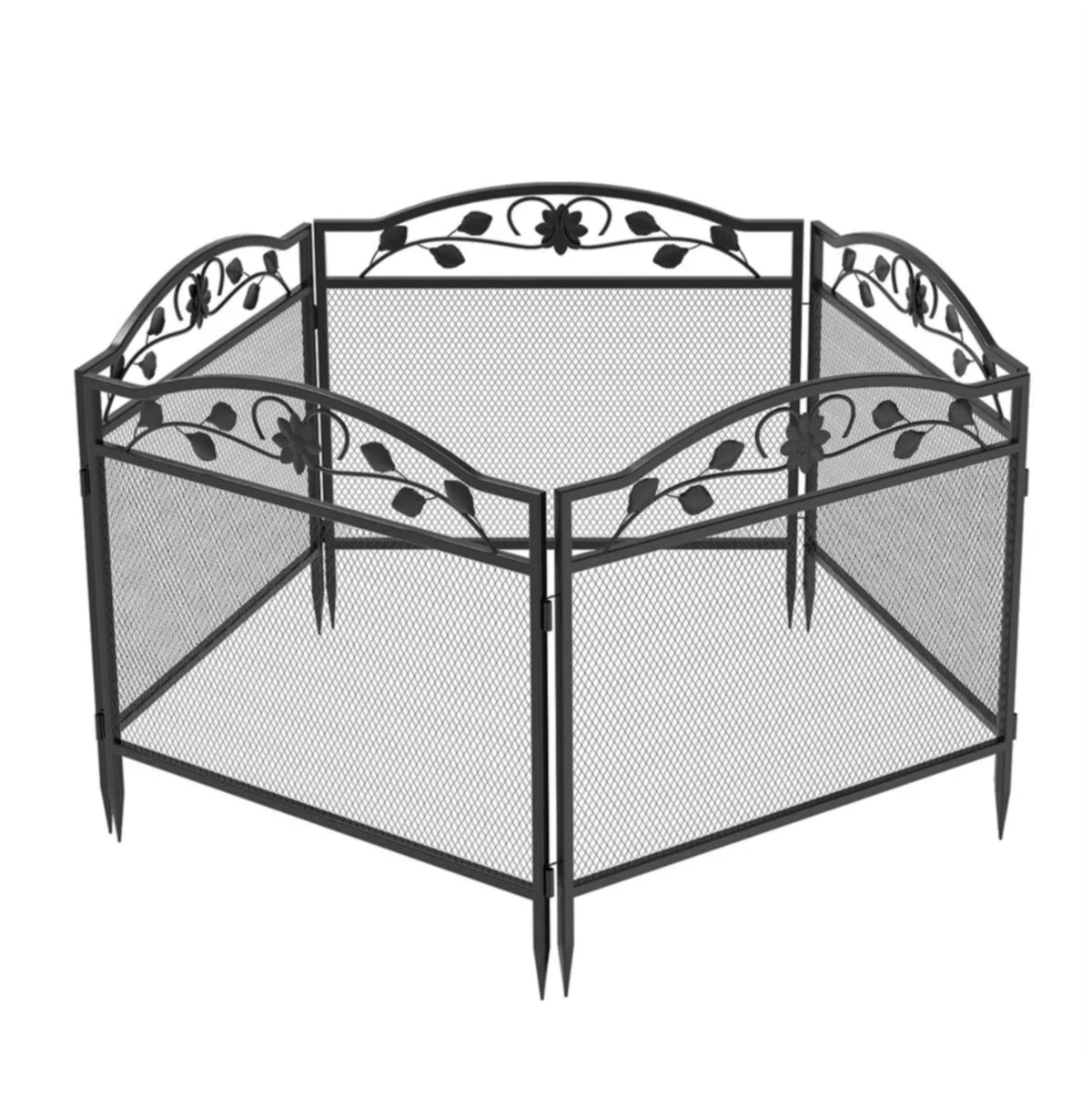 5-Panel Expandable Metal Garden Fence & Pet Barrier