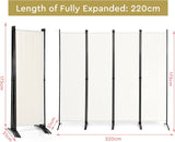 4-Panel Room Divider Folding Privacy Screen Home Office 224 x 171cm Black