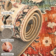 Soft Washable Boho Area Rug with Non-Slip Backing