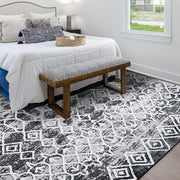 Black & Grey Soft Non-Slip Area Rug