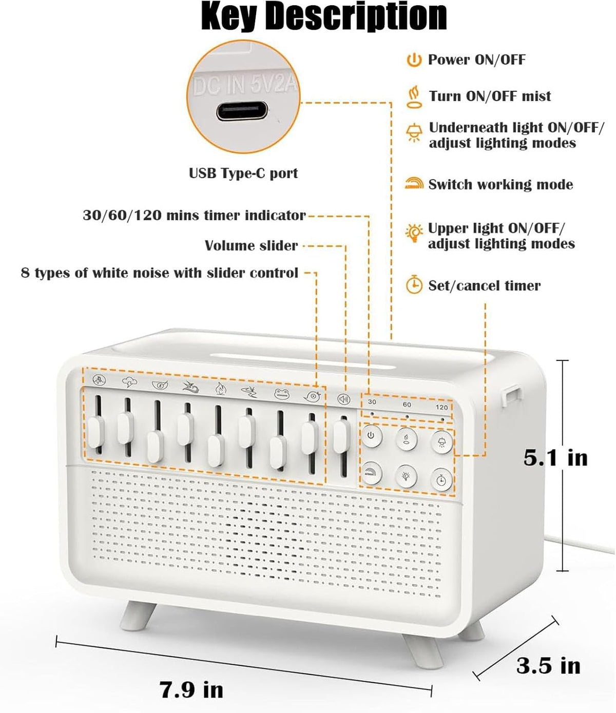 SleepBox Pro™ 3-in-1 Sound Machine, Night Light & Humidifier