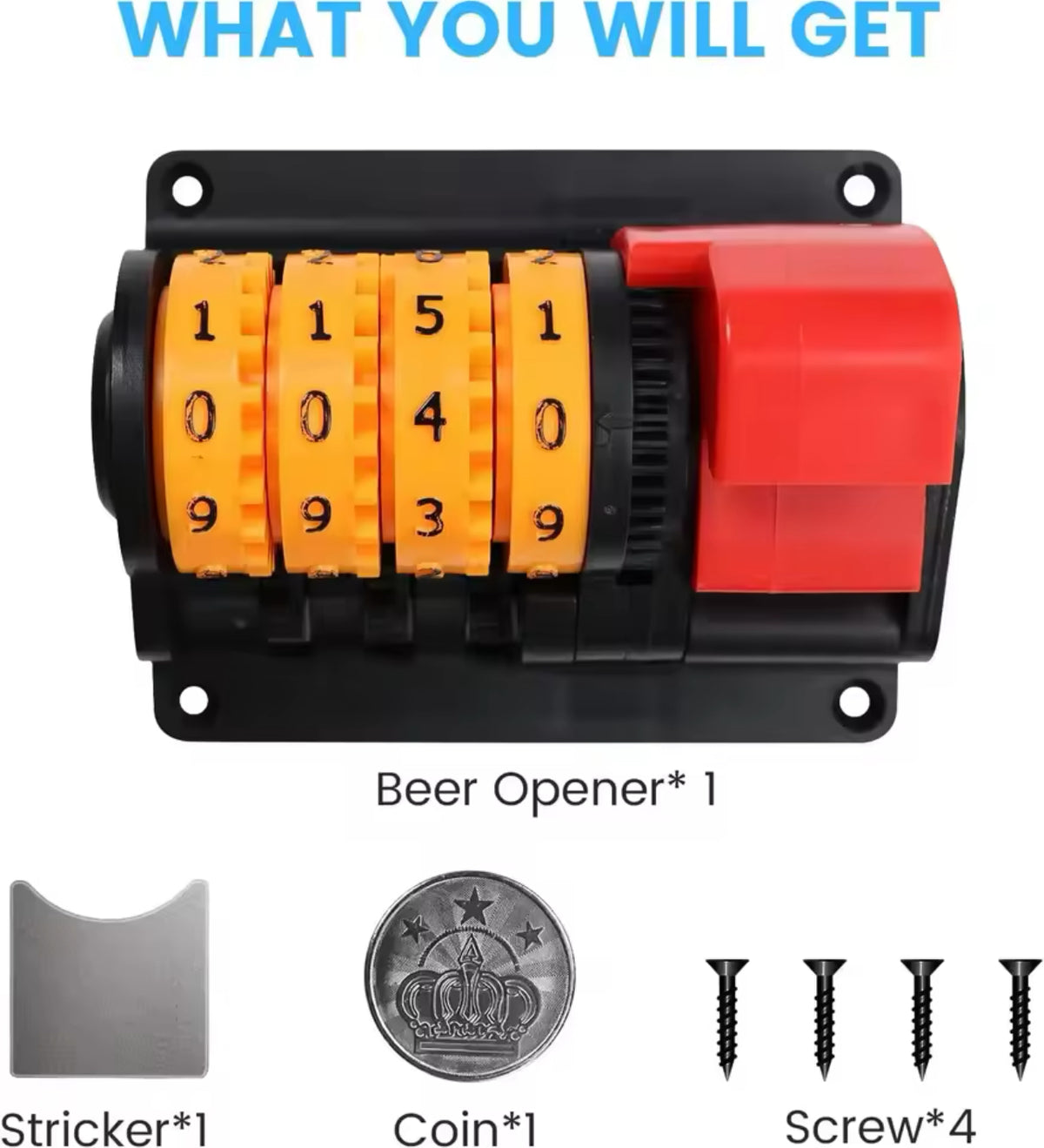 Wall-Mounted Bottle Opener with Cap Counter