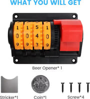 Wall-Mounted Bottle Opener with Cap Counter