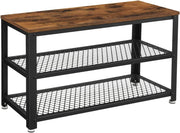 Vintage 3-Tier Shoe Bench with Seat